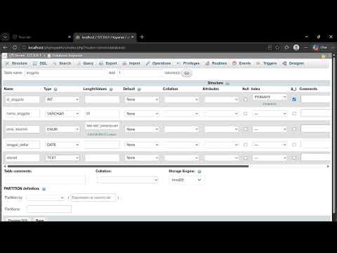 UAS BASIS DATA | Pembuatan Database dan Tabel MYSQL di phpMyAdmin