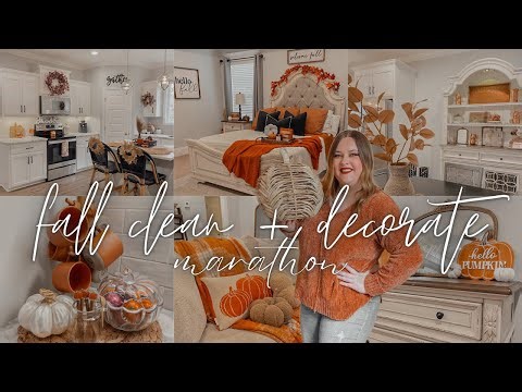 🍁FALL DECORATE WITH ME MARATHON | FALL CLEAN AND DECORATE | FALL DECOR IDEAS | FALL DECORATING