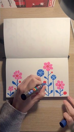 10 minutes a day with Posca Markers 🖊️ Day 3 🌸​⁠ #posca #poscamarker #art #process #drawing #draw