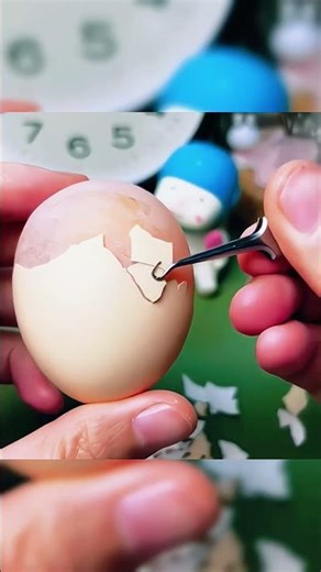 Eggshell removal process without cracks 🥚🧰 #productivity #tools