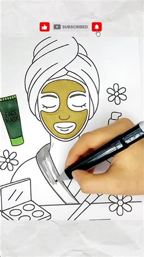 Relaxing Spa Coloring ✨ Face Mask ASMR #shorts #coloring