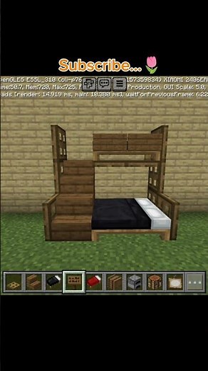 Minecraft Bunk Bed Design 🛏️ | Minecraft Tutorial | #minecraft #beddesign #tutorial #shorts #viral