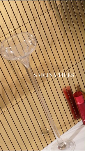 Elevate your interiors with the sleek brilliance of our Gold Long Strip Stacked Pattern Metal Tile. The linear design and radiant metallic finish create a modern yet timeless statement — perfect for kitchens, bathrooms, and feature walls that embody bold luxury and refined elegance. ✨💛 #MetalTile #GoldTile #StackedPatternTile #MosaicDesign #LuxuryInteriors #ModernDesign #HomeDecor #InteriorDesign #WallDecor #BathroomInspo #KitchenBacksplash #LuxuryHome #ContemporaryStyle #TileDesign #DecorInspo