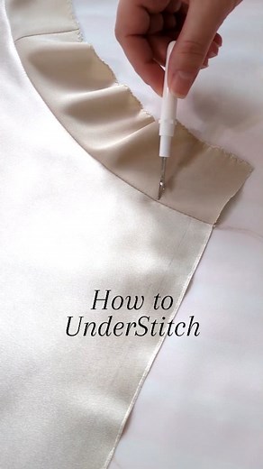 Mset Fashion Design on Instagram: "How to UnderStitch? Understitching is a line of stitches that are sewn close to the edge of a facing to keep it from rolling toward the outside. #sewinginstagram #sewingtutorial #sewingtutorial #understitching"