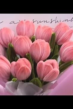 Hướng dẫn làm bông hoa tulip bằng kẽm nhung. Mẫu 1