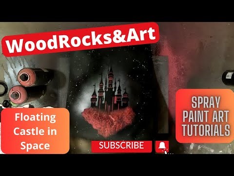 Floating Castle in Space | Dark Fantasy Spray Paint Art