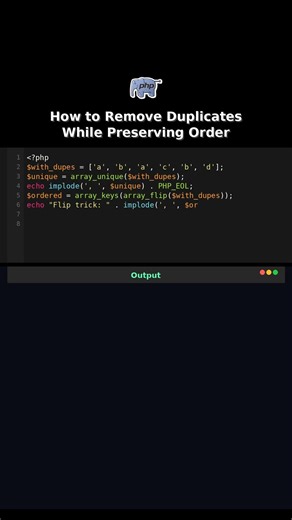 How to Remove Duplicates While Preserving Order #php