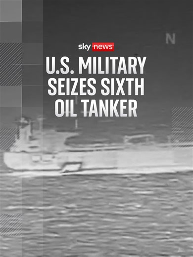 The #USmilitary says it has captured the #Veronica tanker, adding it was breaching US sanctions on #Venezuelan oil exports. The tanker, which was captured in the Caribbean Sea, is the sixth tanker to be seized by the US. #SkyNews
