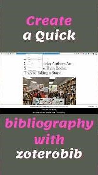 Create a Quick Bibliography with ZoteroBib