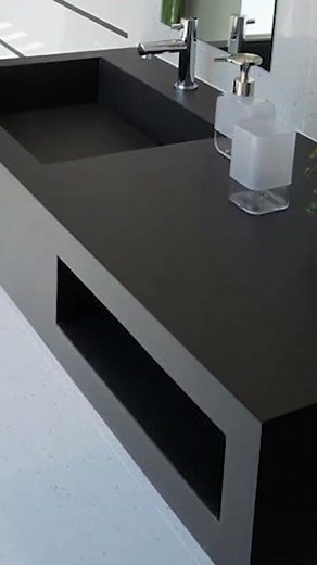 Bancadas de quartzo você conhece essa tendência #banheiro #arquitetura #design #marmore #quartzo