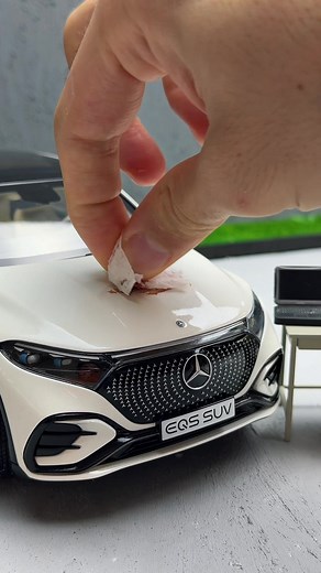 Mercedes-Benz EQS SUV Model Car Paper Towel Cleaning #car #diecast #cars #viralvideo #fypage