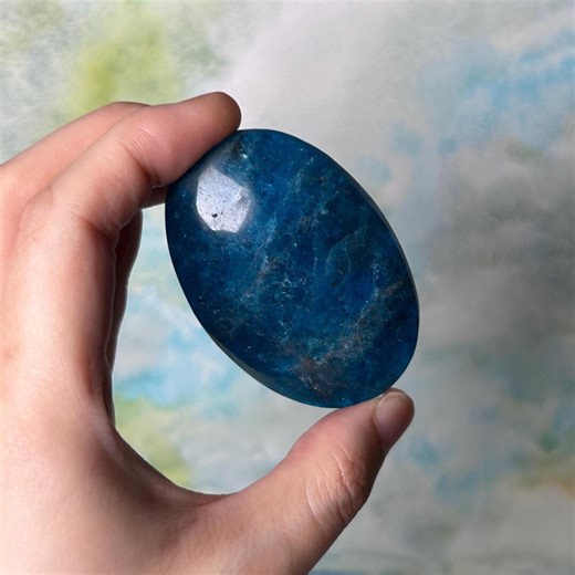 Blue Apatite Crystal Palm, High Quality Apatite, Crystal Pocket Stone for Meditation, Healing and Cleansing. - Etsy