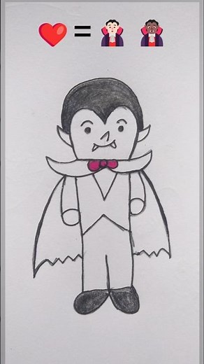 How to draw vampire with love 🧛‍♂️ #easyarttutorial #drawing #beginnerarttips