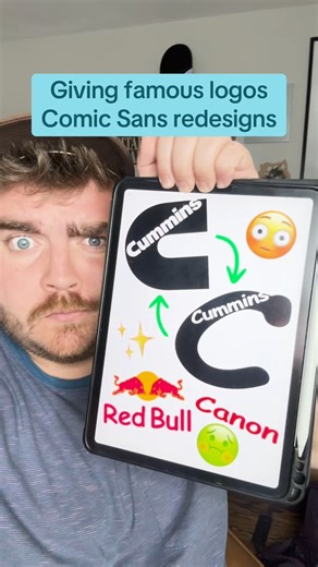 Tyler Murphy on Instagram: "Giving logos Comic Sans redesigns! #comicsans #logos #logodesign #fonts #fontdesign #redesign"