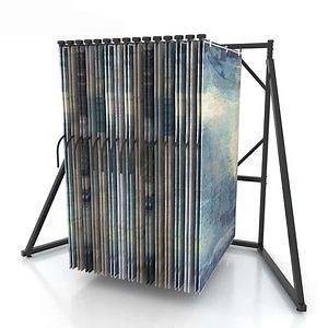 [Hot Item] Free Standing Metal Carpet Display Stands Page-Turning Type Rug Carpet Display Stand Rack