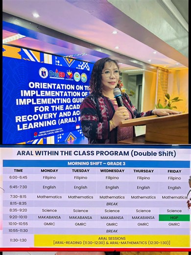 SAMPLE class Program for ARAL #ARALProgram #DepEdPhilippines | Zynafe Caijo