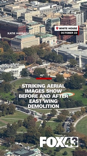 Aerial images show before/after of White House Demolition