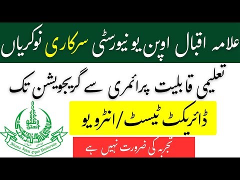 AIOU Jobs 2025 | Allama Iqbal Open University Latest Jobs | Apply Online