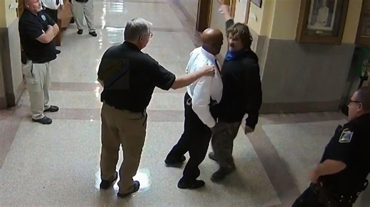 A stranger enters the courthouse demanding a place to shower, sparking a confrontation with multiple officers. 👊💥 #CourtCam | A&E