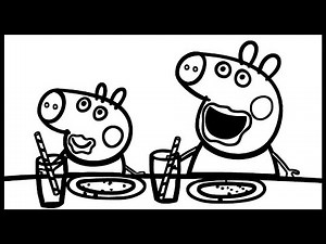 Peppa Pig Baby Draw - Eat the Yummy. Coloring Page