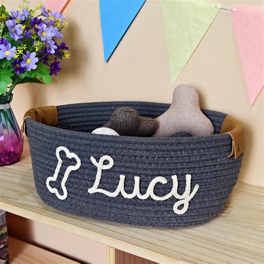 Personalized Pet Toy Basket: Custom Dog/cat Storage Bin - Etsy