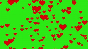 Download Heart overlay on green screen. Hearts up vfx effect chroma key. for free
