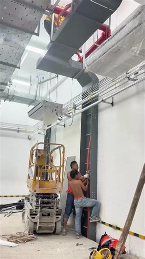 Manual entry into equipment room for cabinet # cable laying