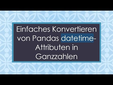 Einfaches Konvertieren von Pandas datetime-Attributen in Ganzzahlen
