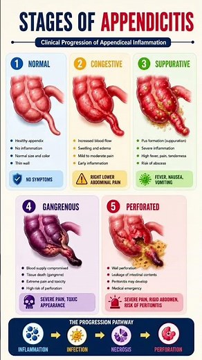 Stages of Appendicitis Explained | From Early Inflammation to Perforation