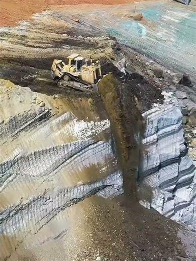 🔥 Pushing to the edge… one wrong move, straight down.Dozer vs highwall - pure precision & power!