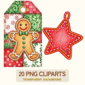 Christmas Gift Tags PNG • 20 Digital Clipart Files