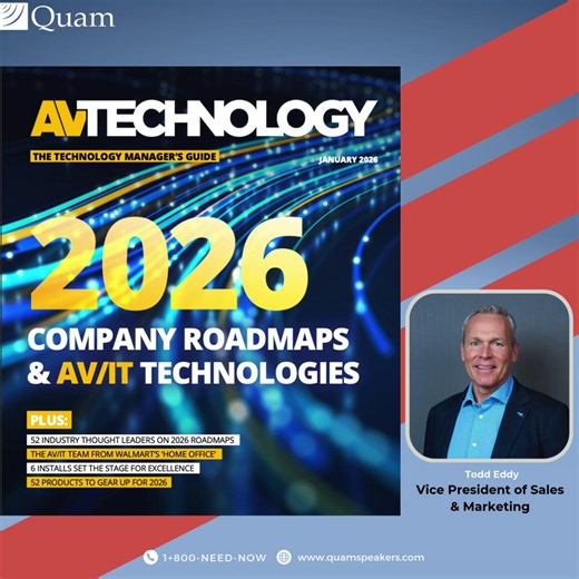 Trends change. Standards endure. Quam’s approach to commercial audio is built on reliability, intelligibility, and long-term performance. Learn more in our AV Technology Magazine thought leaders feature. https://ow.ly/fCfi50Y97aI #KnowQuam #QuamSpeakers #QuamLoudspeakers #QuamReliability #QuamExperience #SoundMaskingSystem #ProblemSolver | Quam Nichols Company