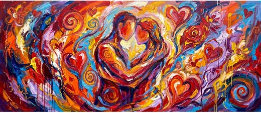 Abstract Lovers – Red Passion | Romantic Couple Painting | Modern Love Art | Colorful Expressionist Wall Art - Etsy