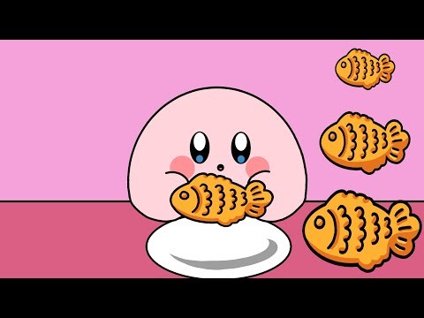 Kirby animation fish-shaped bun, fish and chips, shark Emoticon MUKBANG
