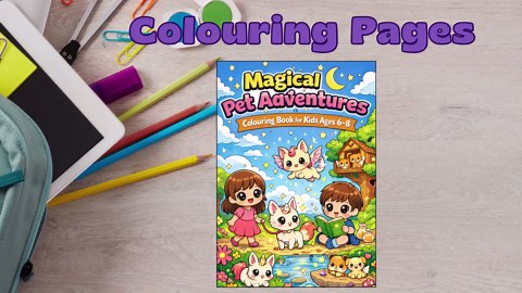 Magical Pet Adventures Colouring Book, Whimsical Fantasy Animals for Kids Ages 6-8 - Etsy