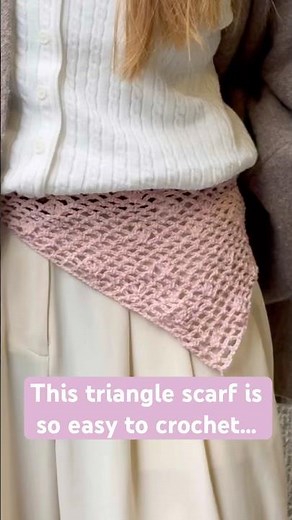 Easy Crochet Bandana Tutorial | Triangle Scarf for Beginners💗