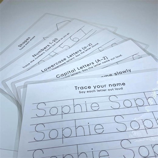 Personalized Name Tracing Mats | Alphabet, Numbers & Shapes | Reusable Laminated Preschool Writing Practice - Etsy