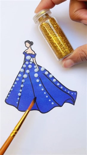 Blue Princess bride 💙✨ #art #drawing #colors #glitter #glitterart #blue #satisfying