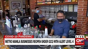 More businesses in Metro Manila reopen today under the new COVID-19 lockdown system. With the capital region under Alert Level 4, establishments can only operate at a limited capacity. Some business owners are happy about this development, while others believe much more can be done. Our Rex Remitio reports. www.cnn.ph | NewsWatch Plus Philippines