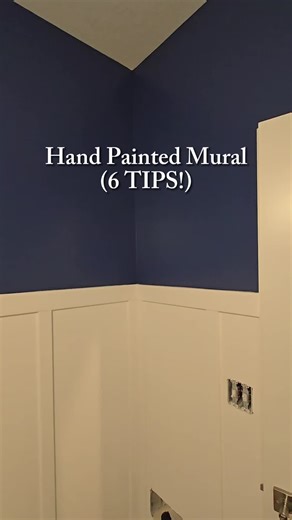 Beed a mural in your home? Let me know! Hand painted floral design to finish off this bathroom update! Navy: Infinite Deep Sea @behrpaint Let me know what you think!!! #handpaintedmural #bathroomupdate #bathroomreno #floralmural #powderroom #navywalls #lakevillemn #muralist #tipsandtricks