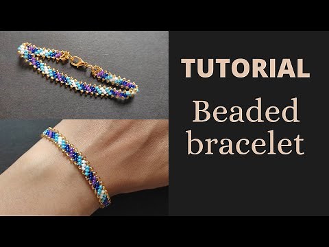 Seed bead bracelet tutorial for beginners, simple beaded bracelet beading diy