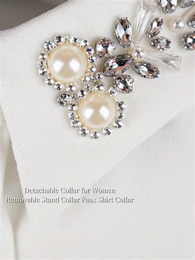 💕An exquisite, versatile detachable collar adorned with rhinestones and pearls, perfect for effortless styling and showcasing a fashionable and sophisticated look. SP_22AD7DZ#tiktokmademebuyit #fyp #TiktokMadeMeBuyIt