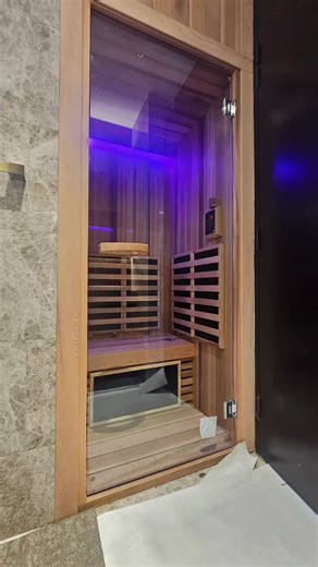 owner wants an infrared therapy. we help her converted her 1.0m x 1.0m shower cubicle into a infrared cabin suitable for 1 pax. . - SAWO IR Panels (1200W) - Digital Controller - RGB LED Strip Light - Western Red Cedar Cabin . #singapore #infrared #heattherapy #smallhome #wellness