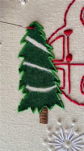 Easy Christmas tree embroidery