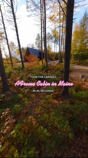 🍁 Cabin: @ MaineAframe on IG | Flying by @colinringas #aframe #dronetour #cabin #maine #airbnb