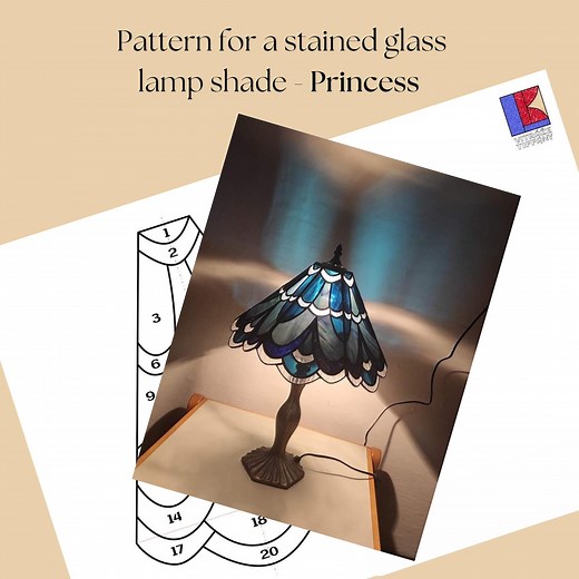 PDF Pattern for Stained Glass Hexagonal Lamp 'princess' – Tiffany Technique Template - Etsy