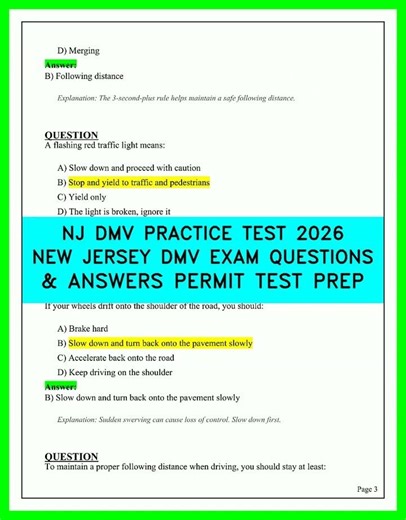 2026 NJ DMV Practice Test: Master New Jersey MVC Permit Exam Questions & Answers Today