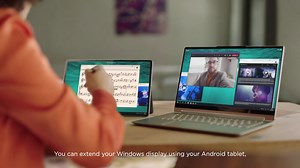 Starting later this year, you can pair your PC and Android tablet. Wirelessly extend your screen, share files, and collaborate in new ways through a unified ecosystem experience. Learn more at https://lnv.gy/38KZjod. #LenovoTechWorld | Lenovo