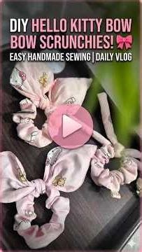 DIY Hello Kitty Bow Scrunchies! 🎀✨ #Shorts#shorts #viral