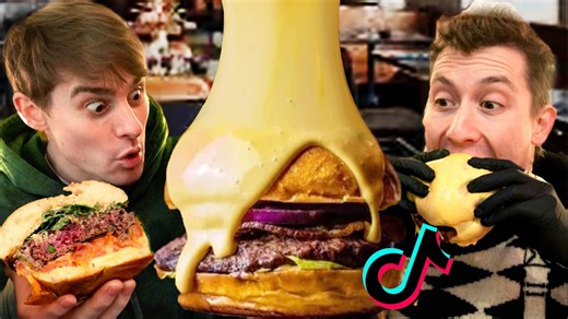 Trying Paris’s viral TikTok cheesy burger | Josh & Ollie’s messiest food adventure!